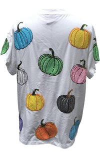 QUEEN OF SPARKLES Pumpkin Tee in white multi - women's t-shirt - view 6