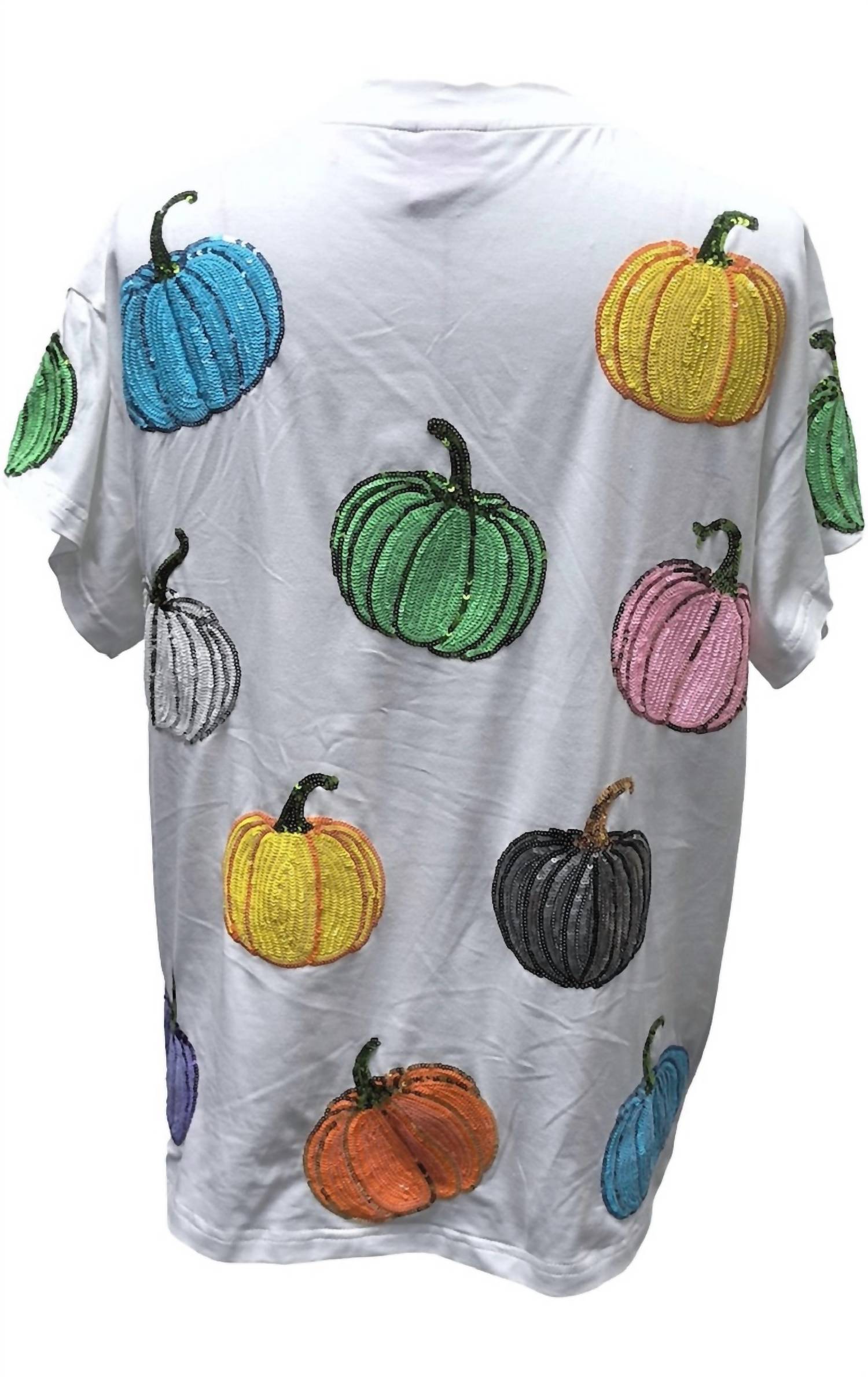 QUEEN OF SPARKLES Pumpkin Tee in white multi - women's t-shirt - view 6