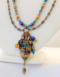 Michal Golan - Women's Double Chain Oval Pendant Necklace