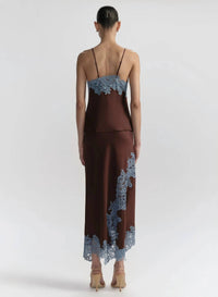 A.L.C. - Olivia Satin And Lace Midi Skirt
