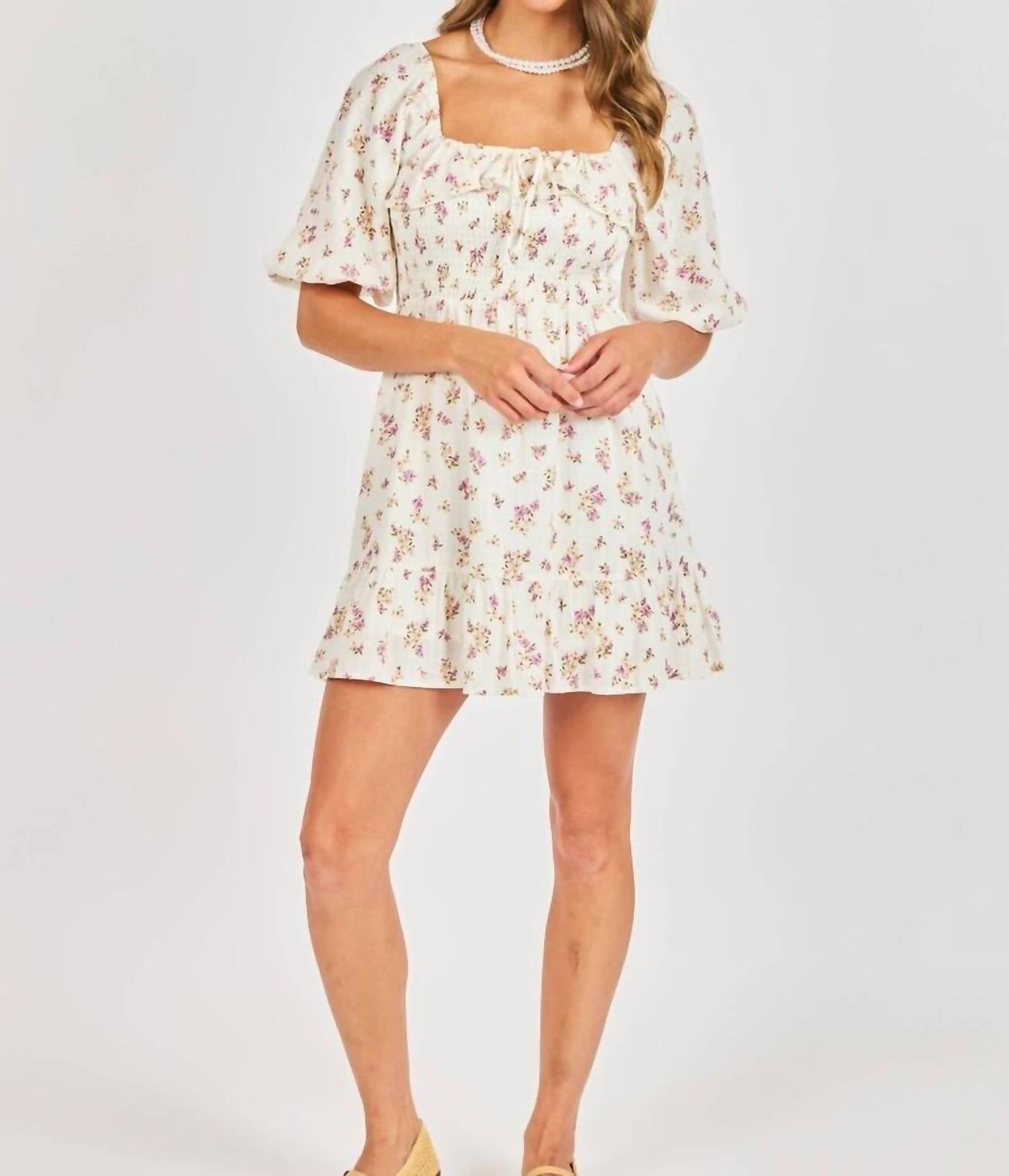 Sadie & Sage - Bouquet Smocked Mini Dress