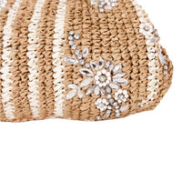 M.A.B.E. - Women's Crystal Patterned Raffia Clutch Bag