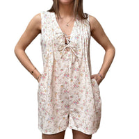 Main Strip - Floral Tie Front Romper