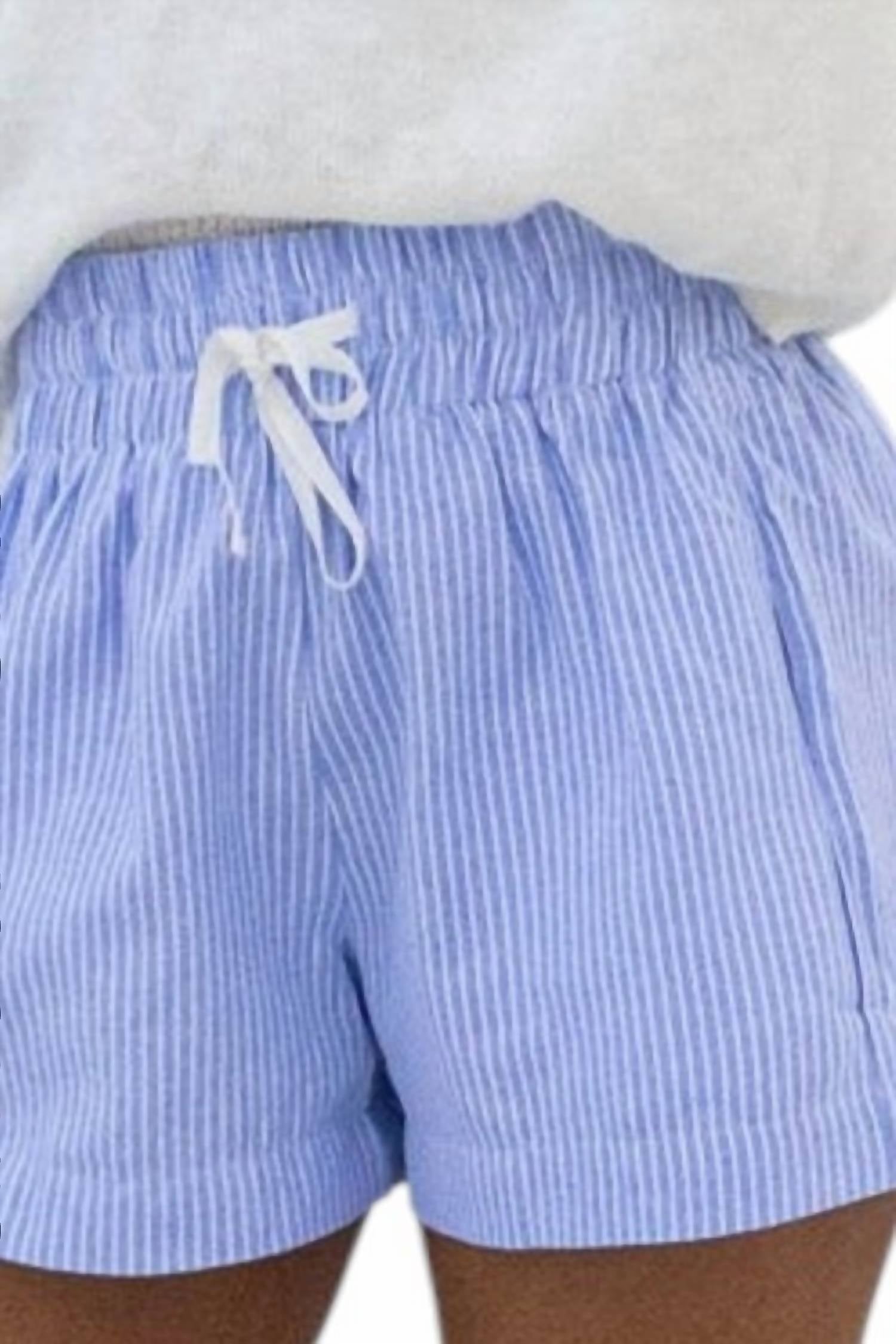 Q2 - Stripes And Drawstring Waistband Shorts