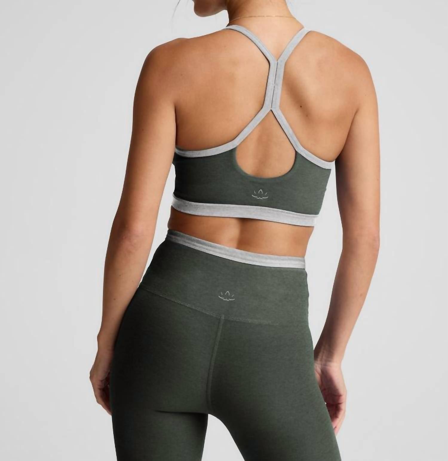 BEYOND YOGA Spacedye Outlines Strappy Bra in dusty forest heather - women's intimate - view 4