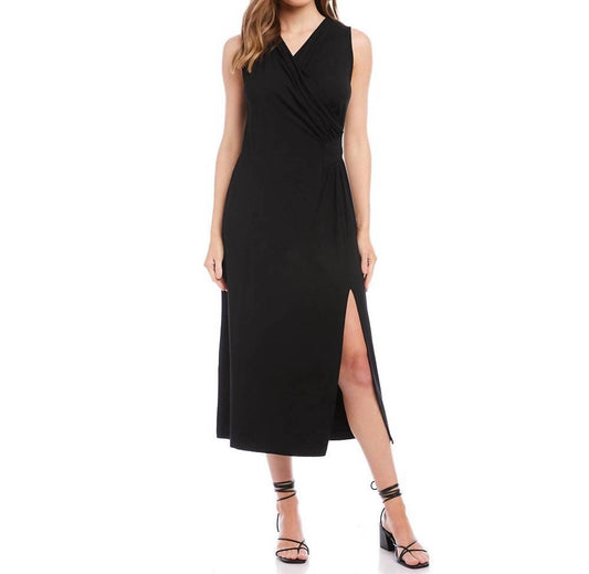 Karen Kane - Sleeveless Faux Wrap Midi Dress