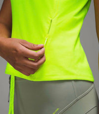 lululemon Cap Sleeve Hiking Tank in highlight yellow - women's tank top - detail view