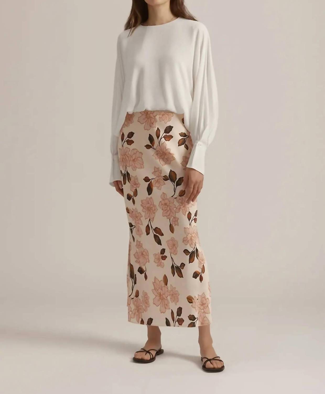 Favorite Daughter Josie Floral Maxi Skirt in bare roses - women's skirt