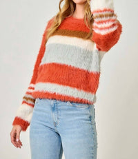 Mystree - Fuzzy Stripe Sweater