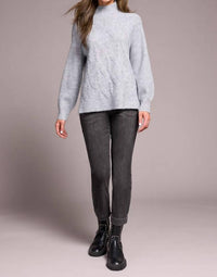 Tribal - Long Puff Sleeve Mock Neck Sweater