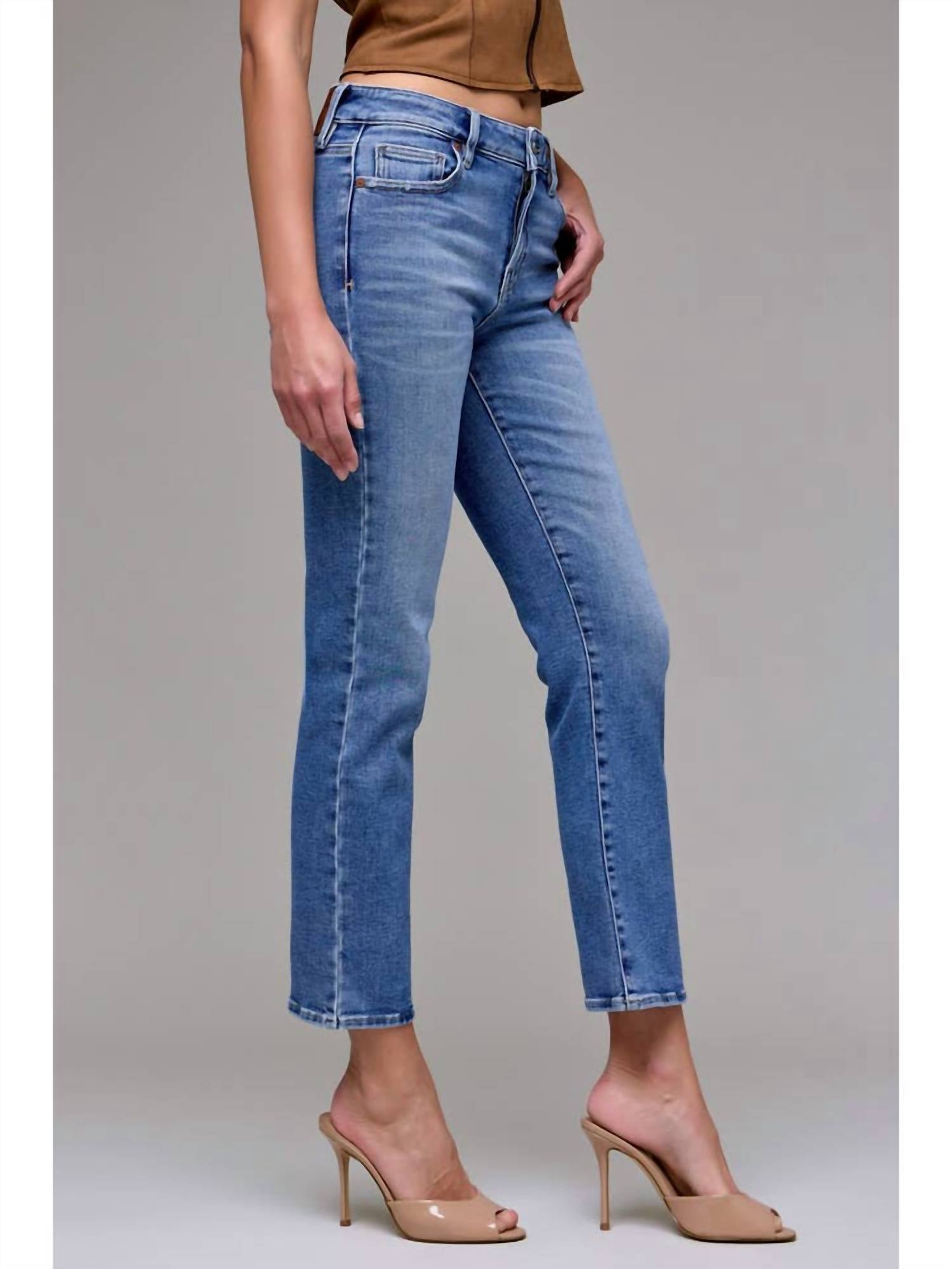 Hidden - Mid Rise Cigarette Leg Denim Jeans