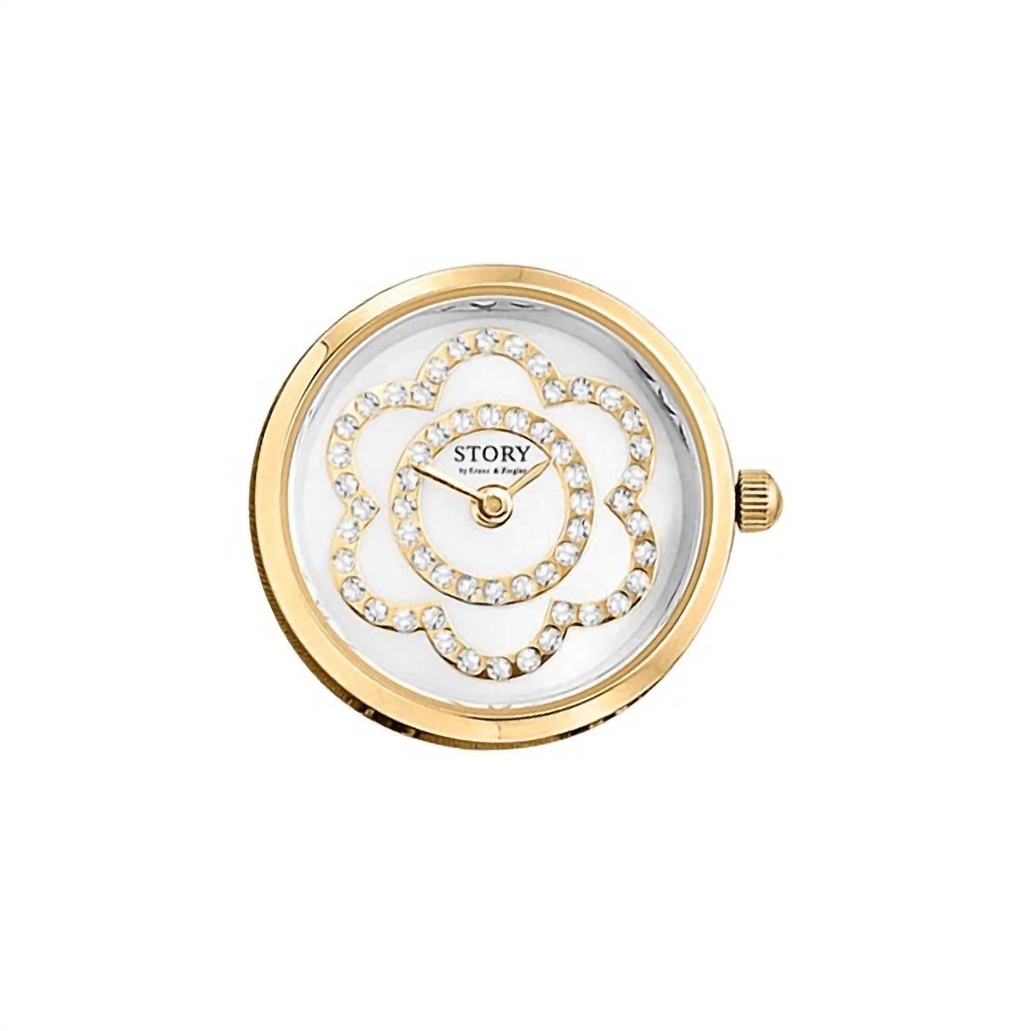 Story Jewellery - Women's Swarovski Crystal Clock Charm Ring-style Watch