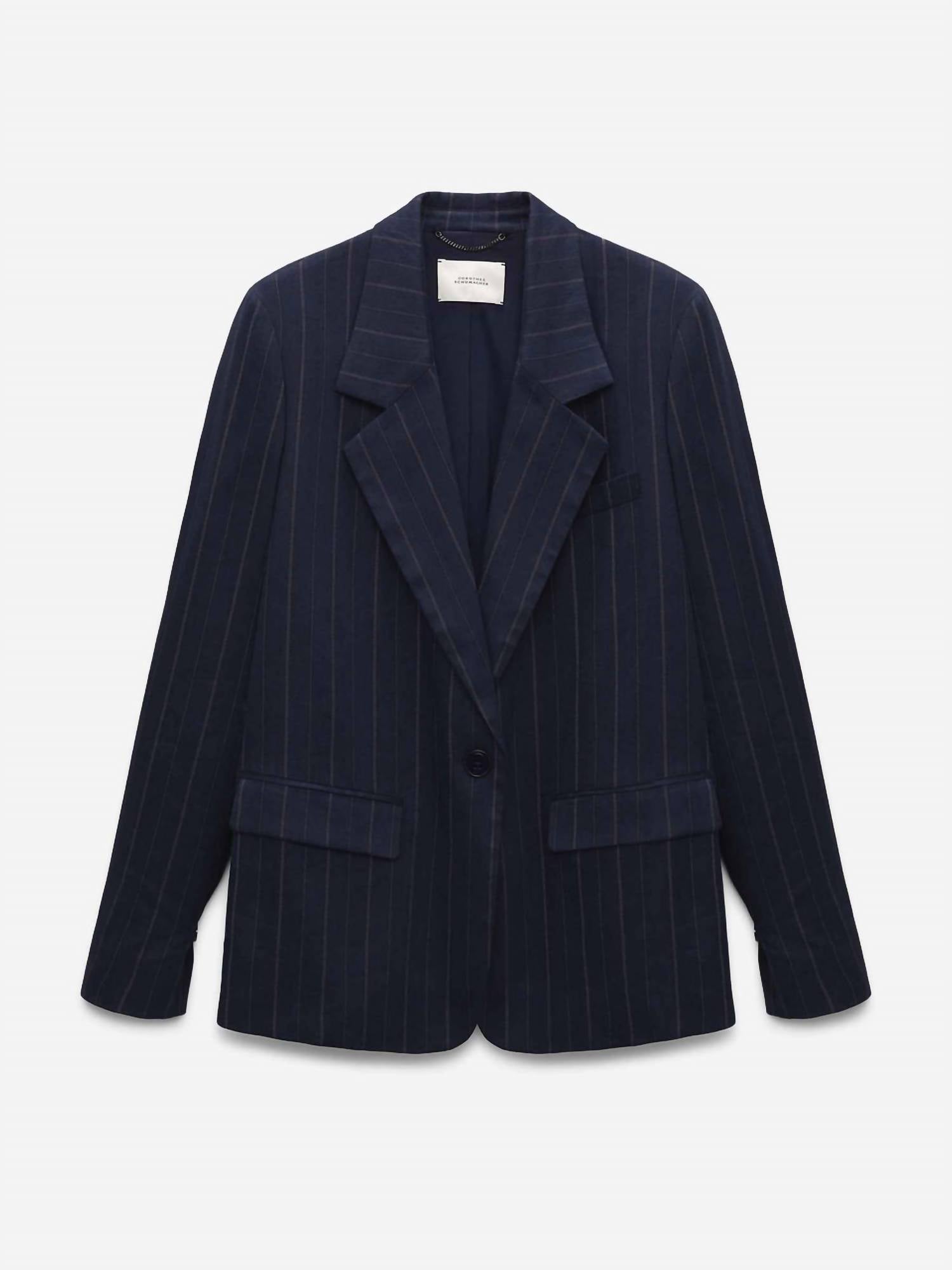 DOROTHEE SCHUMACHER Pinstripe Tailored Blazer in blue - women's jacket - alternate view