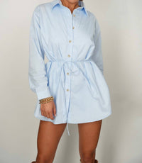 Falcon Park - Karlah Tie Waist Shirt Dress Romper