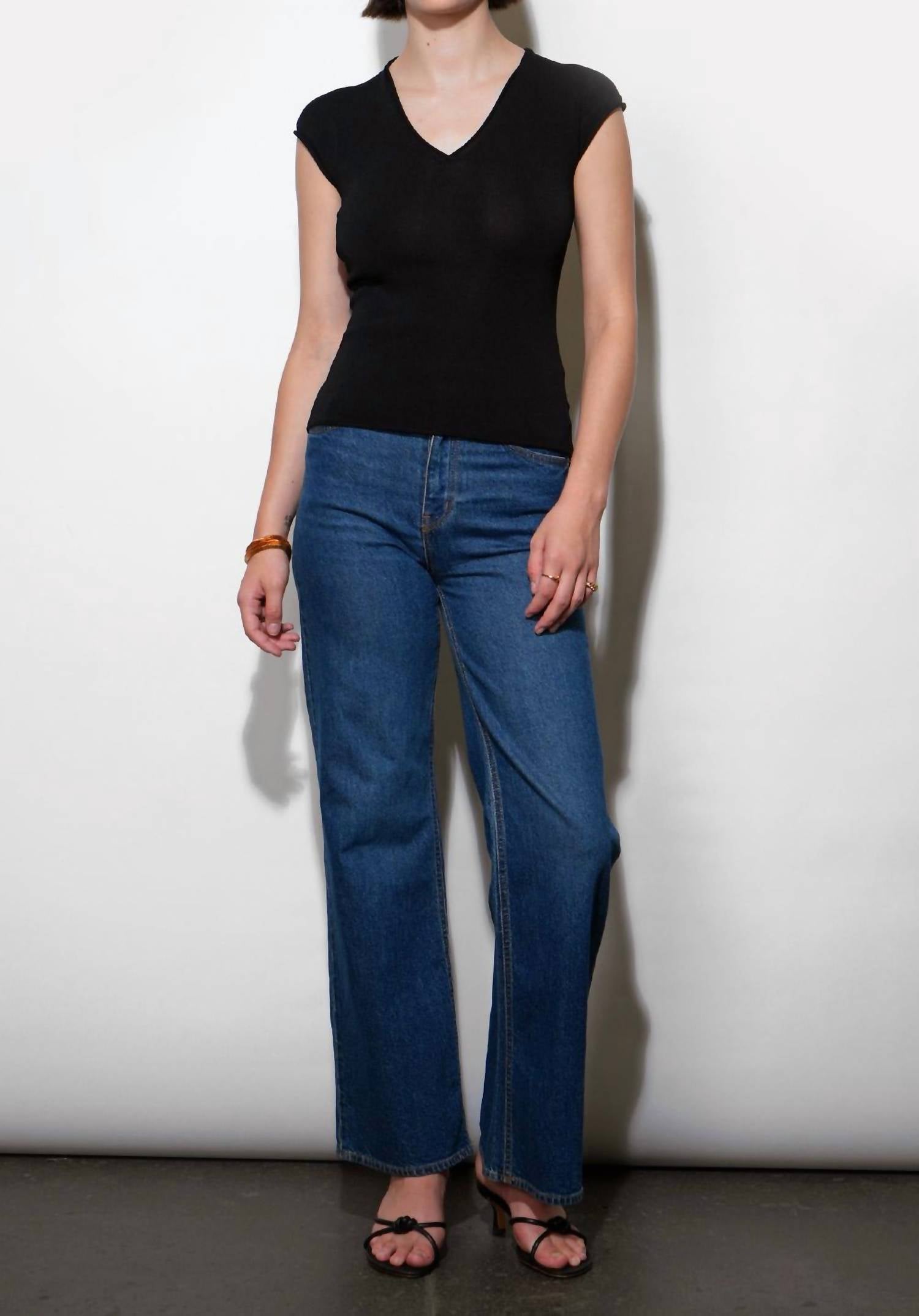 Greylin - Natalie Deep V-neck Knit Top