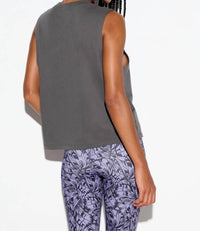 SPIRITUAL GANGSTER Energy Flow Vibe Tank Top in vintage black - women's tank top - detail view