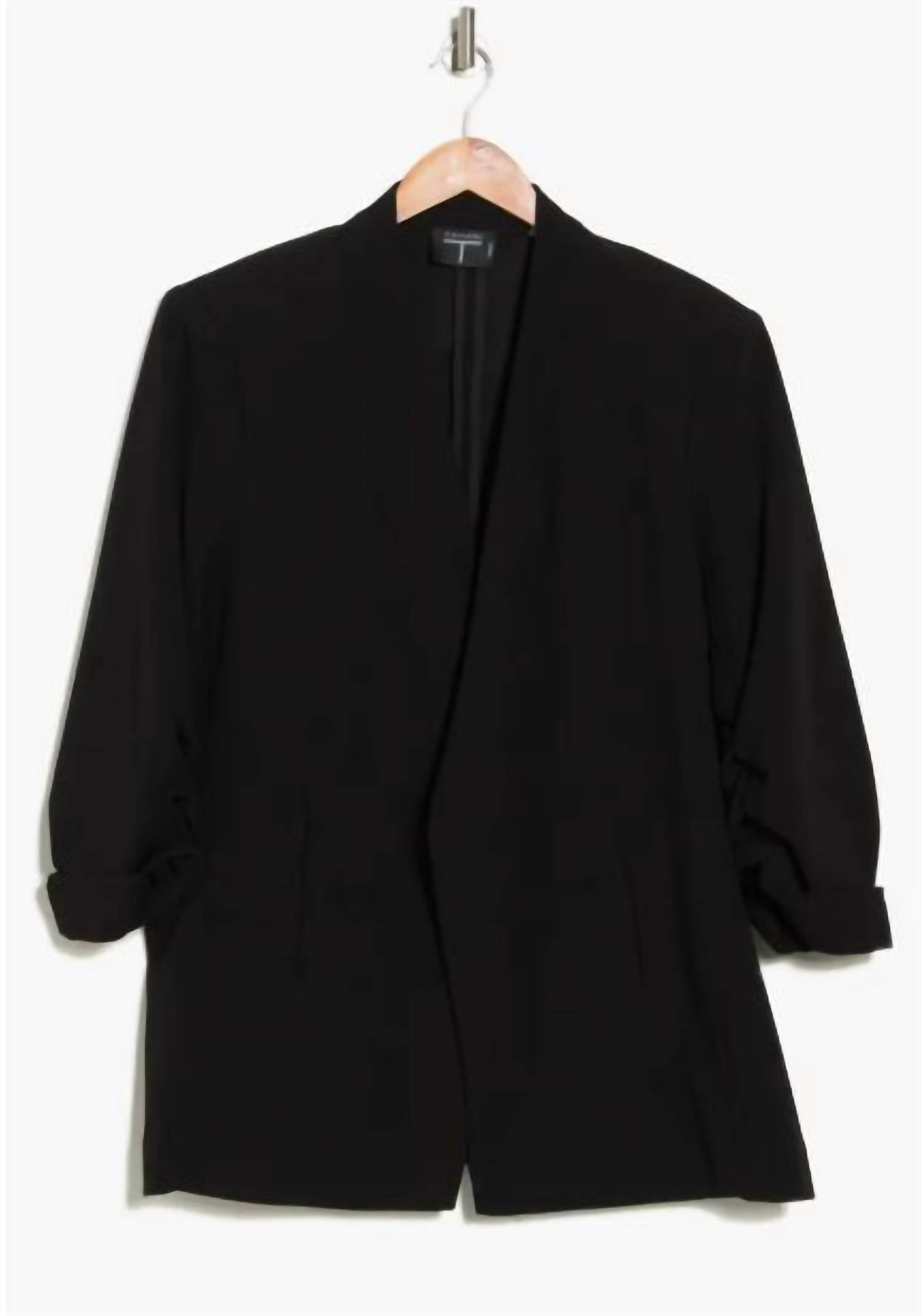T Tahari - Women's Relaxed Fit Open Front Blazer