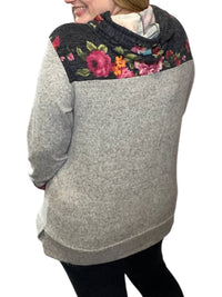 Honeyme - Floral Color Block Hoodie