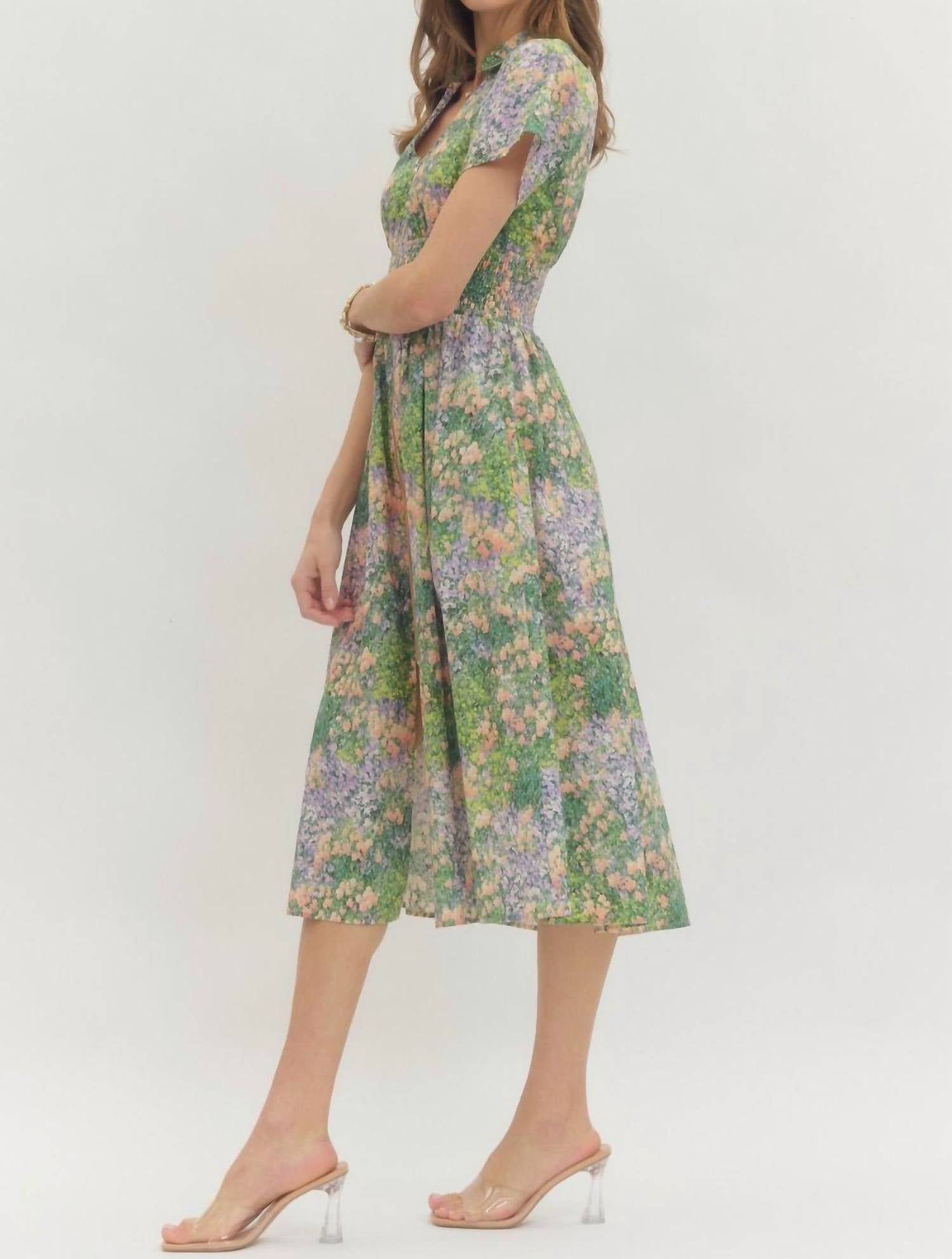 Entro - Impressionist Midi Dress