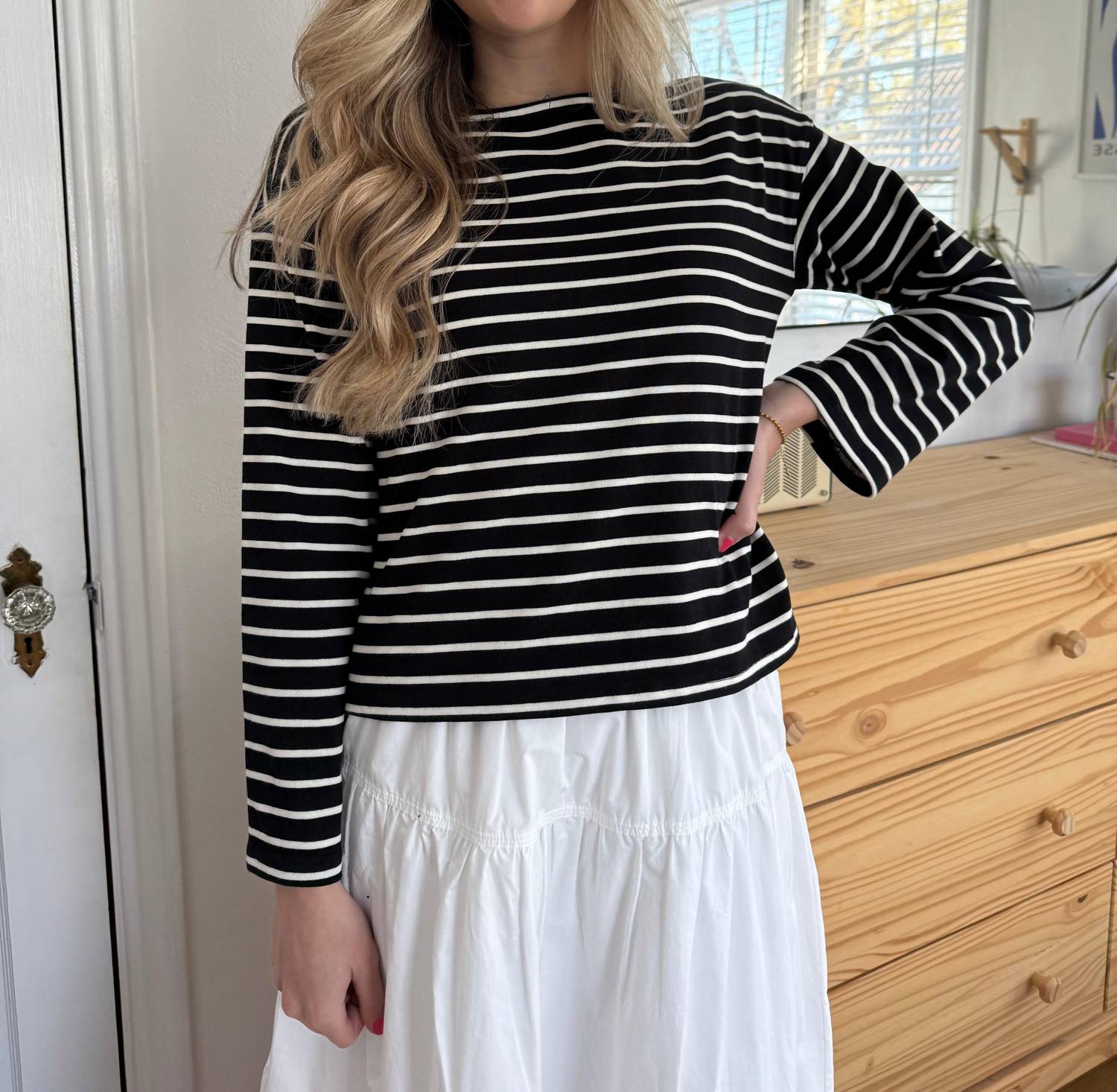 Miou Muse - Aelin Striped Long Sleeve Top