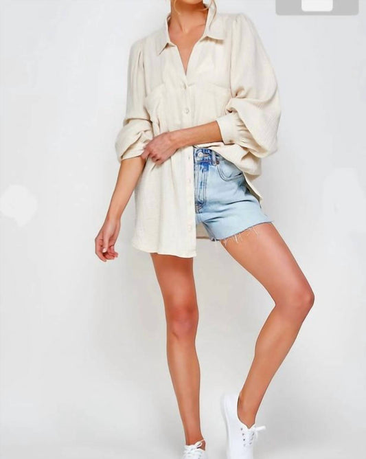 Sweet Generis - Dahlia Gauze Button Up Shirt - Plus