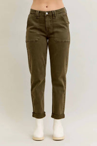 Judy Blue - High Waist Aurora Weekender Garment Dyed Cuffed Jean