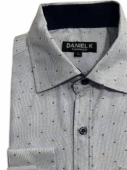 Daniel K - Men's Polka Dot Long Sleeves Dress Shirt