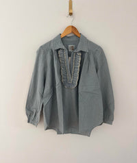 A Shirt Thing - Women's Celine Denim Deep V-neck Shirt