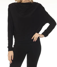 Joseph Ribkoff - High Neck Cowl Back Long Sleeve Top
