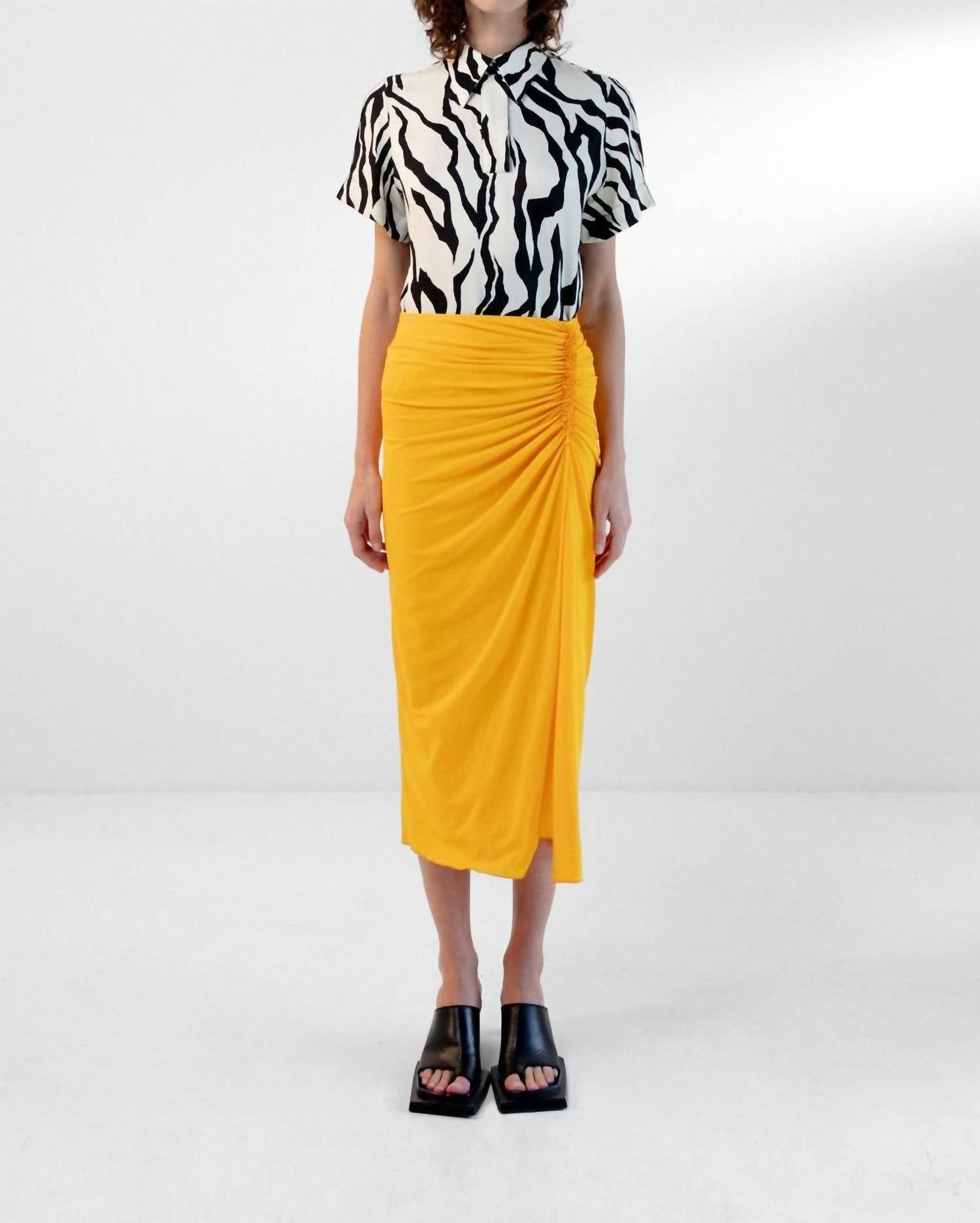 Maison Rabih Kayrouz Zebra Print Polo Shirt in black white - women's long sleeve top