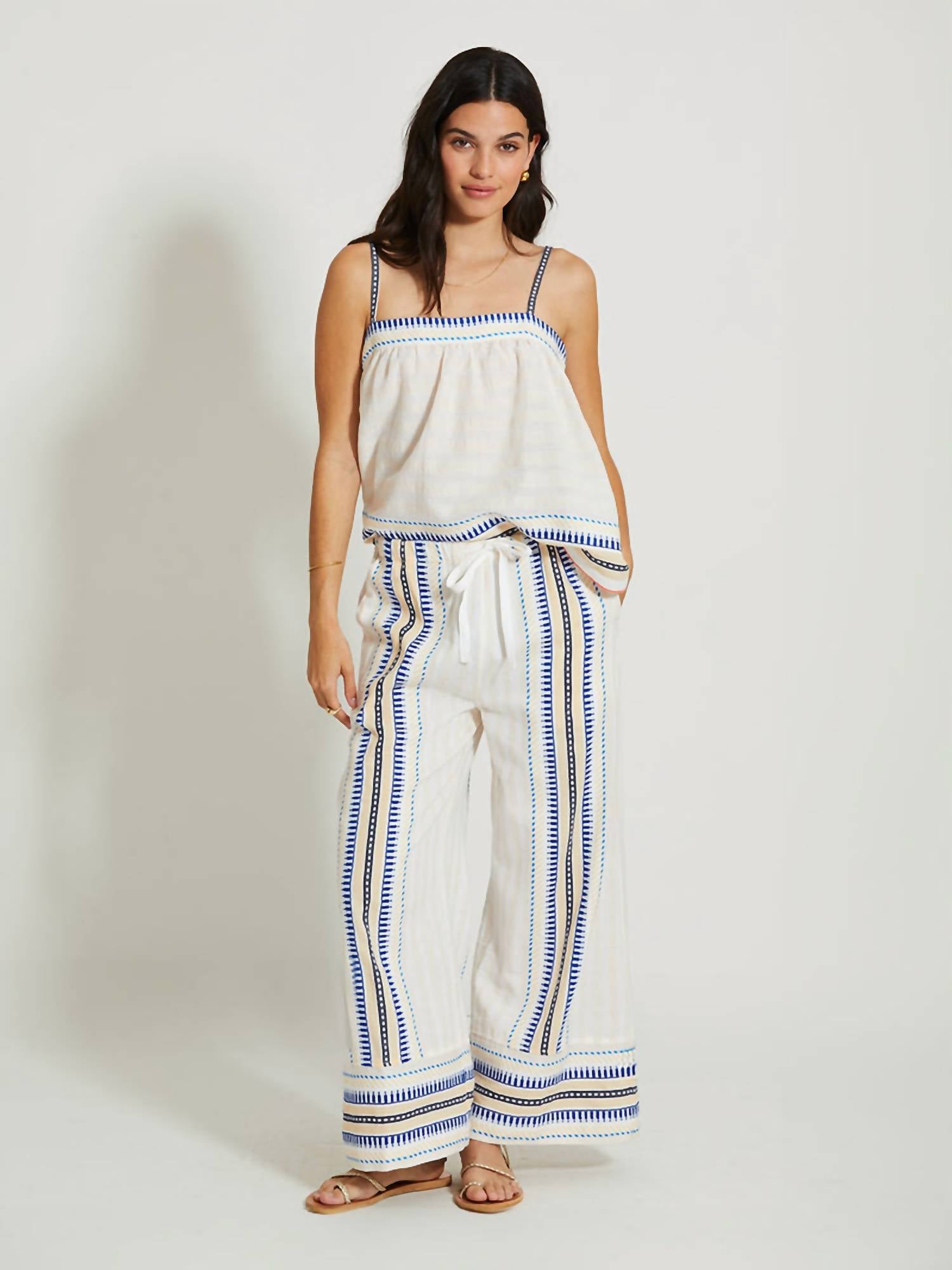 LEMLEM Thea Iniku Shell Tank Top in blue - women's tank top - alternate view