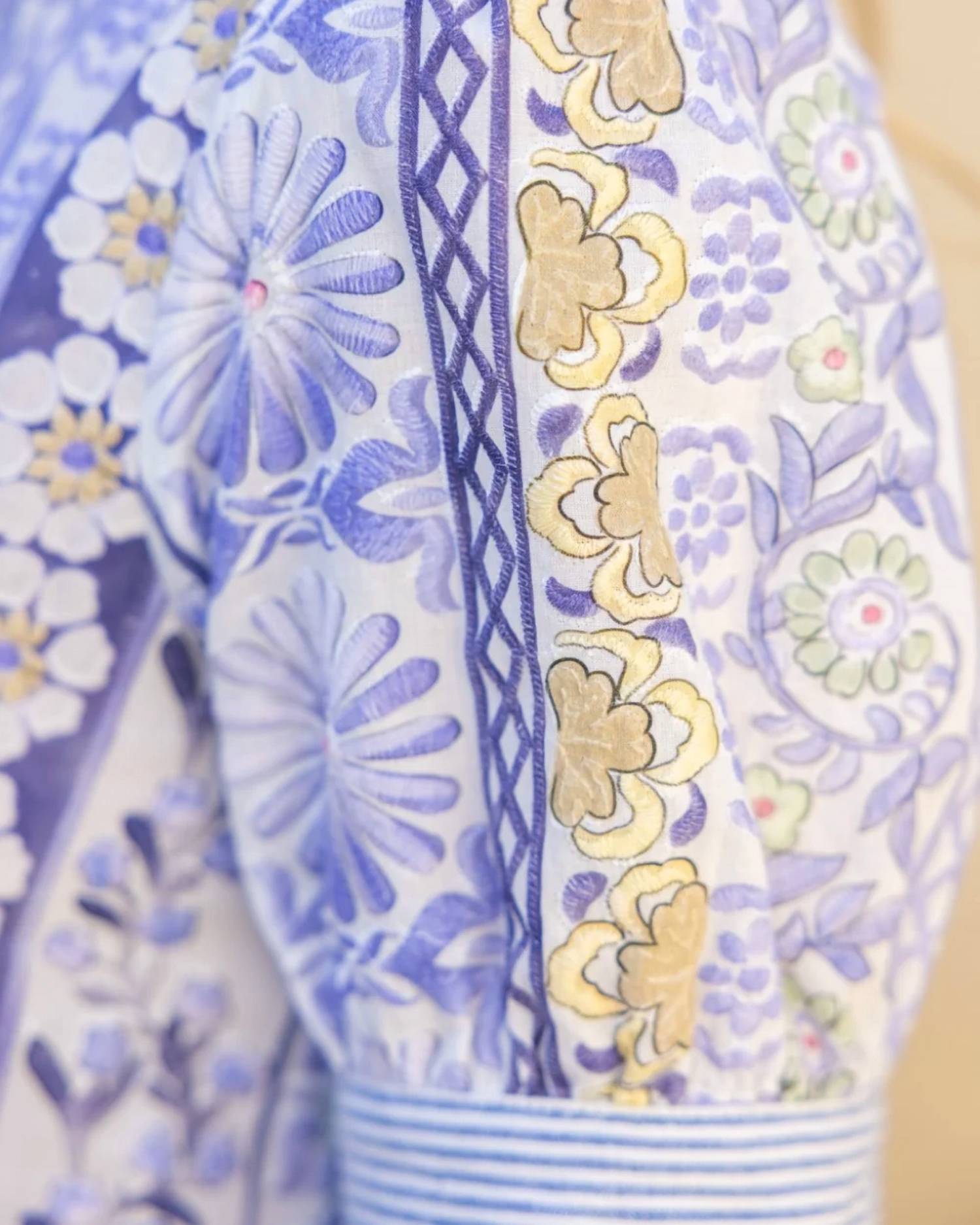 Voy - Embroidered Mixed Print Mini Dress