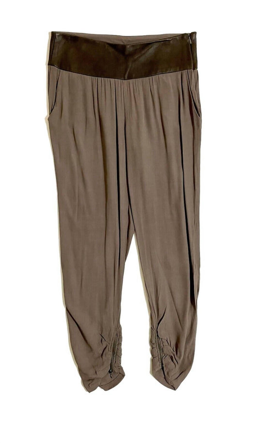 Sold Design Lab - Women's Leather Waist Jogger Pants