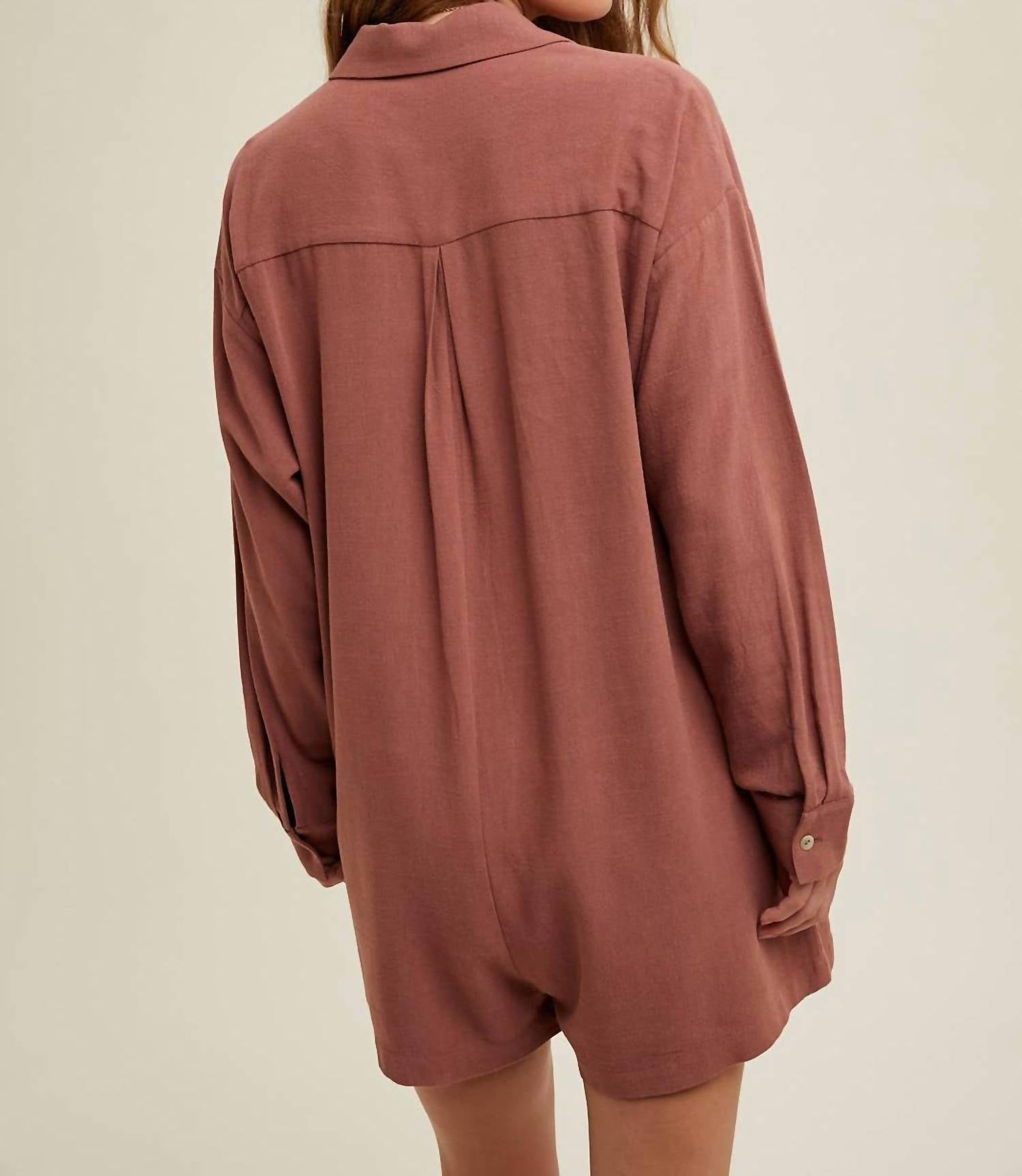 Wishlist - Nora Button Up Linen Romper