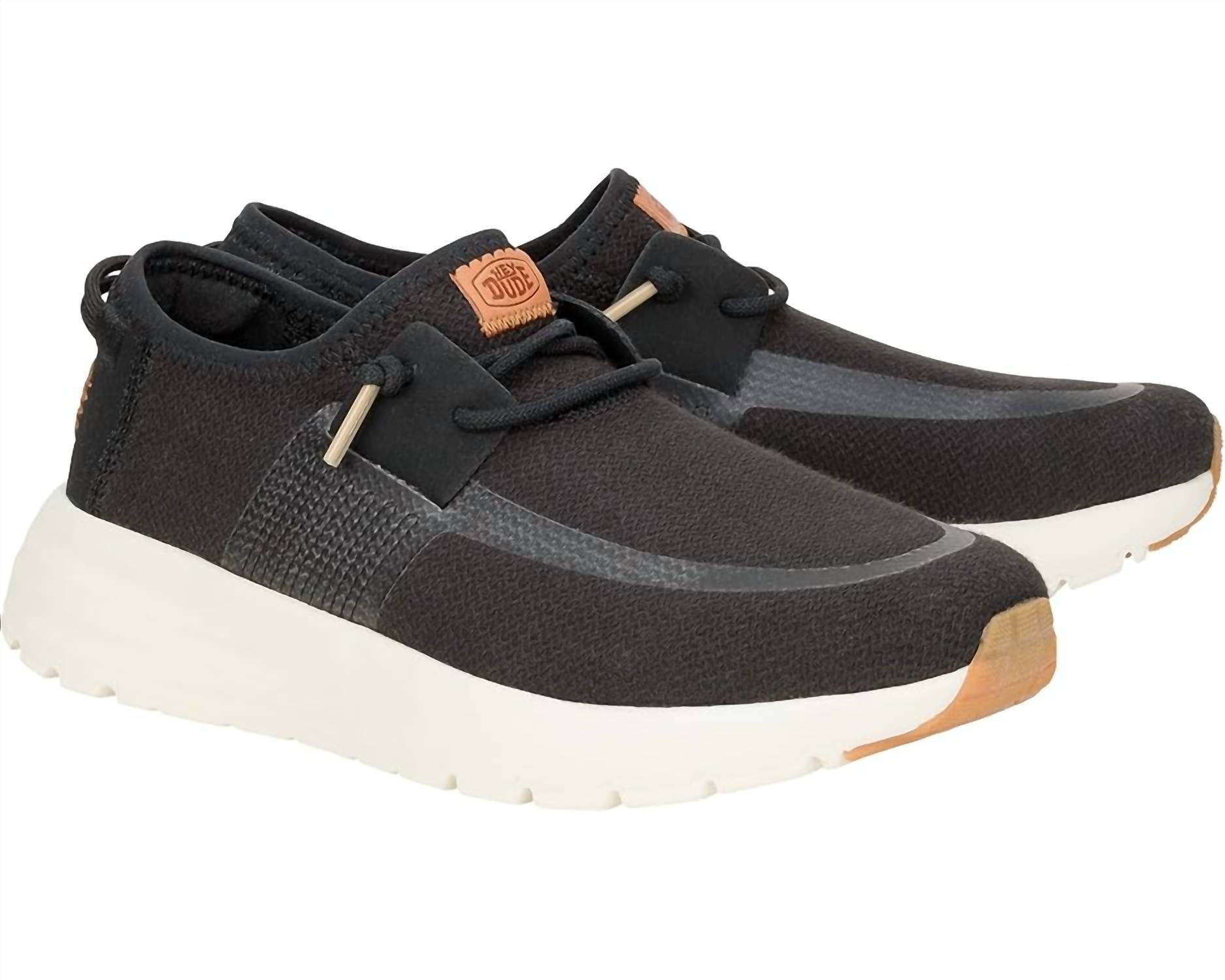 HEY DUDE Women's Sirocco Neutrals Sneakers in black - women's sneaker - detail view