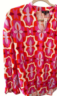 Boho Chic - Women's Smocked Cuff Long Sleeve Print