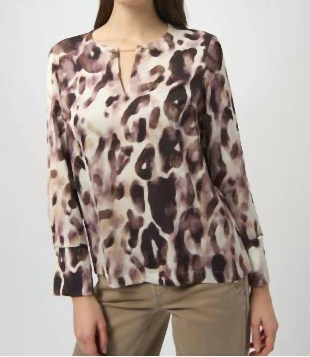 Joseph Ribkoff - Animal-print V-neck Top