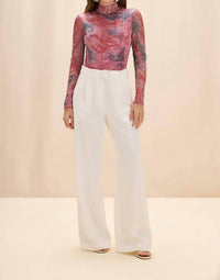 PatBo Twist Long Sleeve Bodysuit in pink - women's shirt