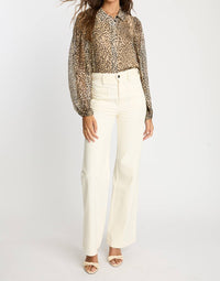 CABALLERO Presley Top in golden leopard - women's blouse