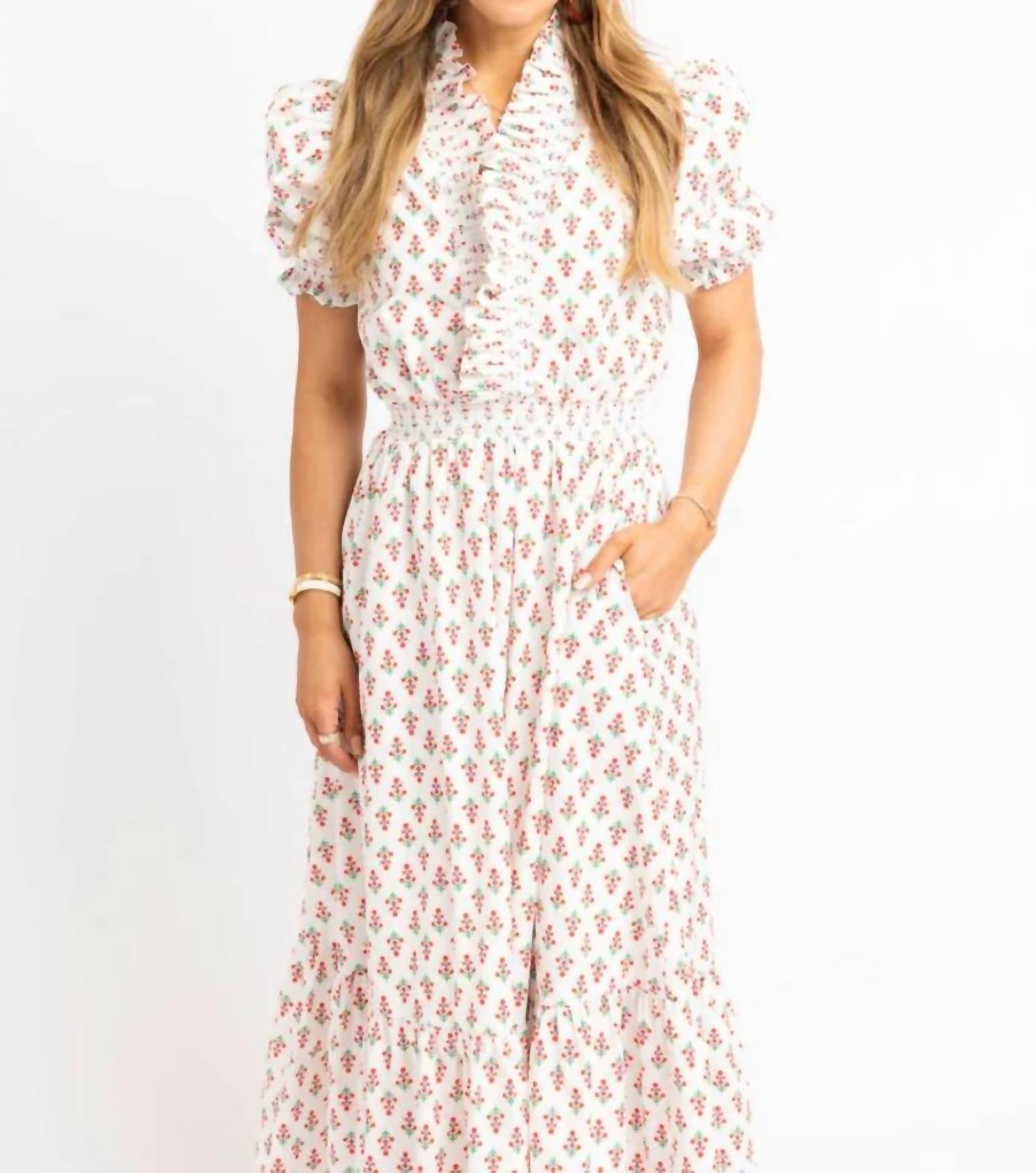 Karlie - Ruffle Smocked Maxi Dress