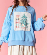 Peach Love - Corduroy Patch Sweatshirt