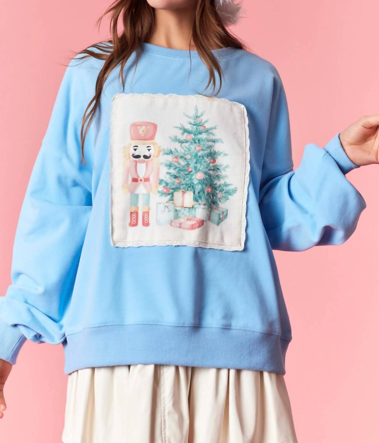 Peach Love - Corduroy Patch Sweatshirt