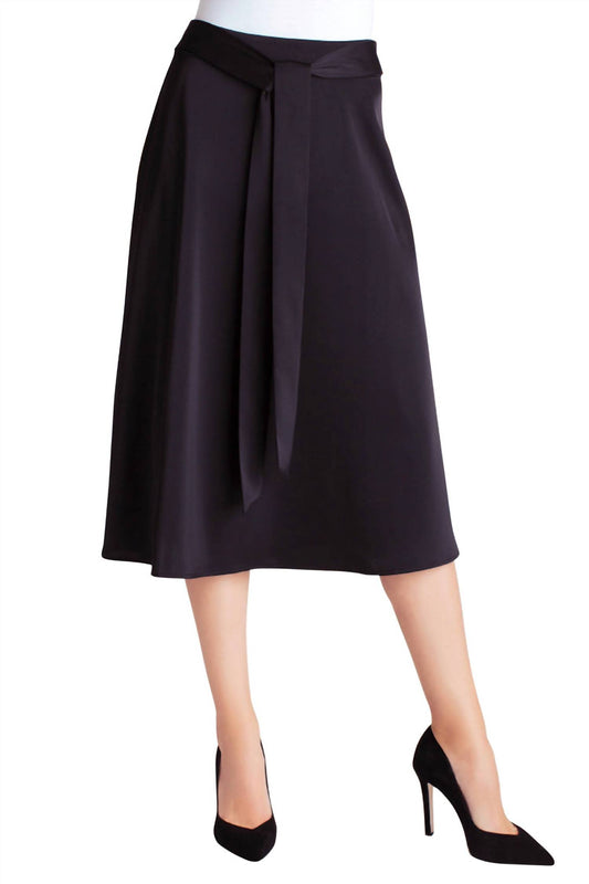 Kensie - Matte Shine Belted Midi Skirt