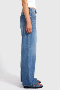 One Teaspoon - Jackson Mid Waist Wide Leg Denim Jeans