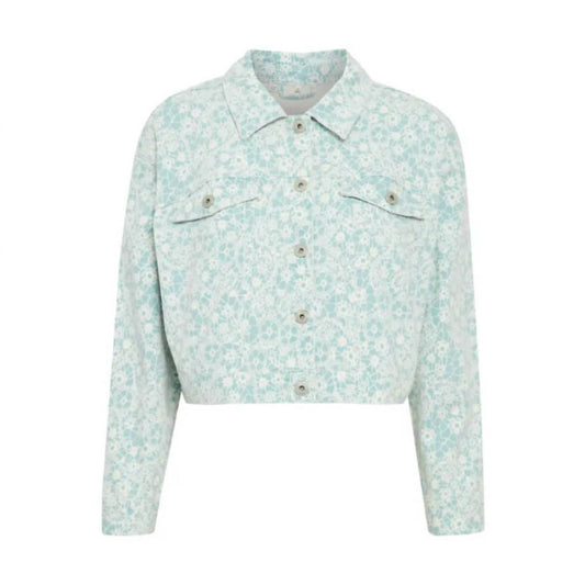 Ichi - Women's Floral Print Denim Jacket