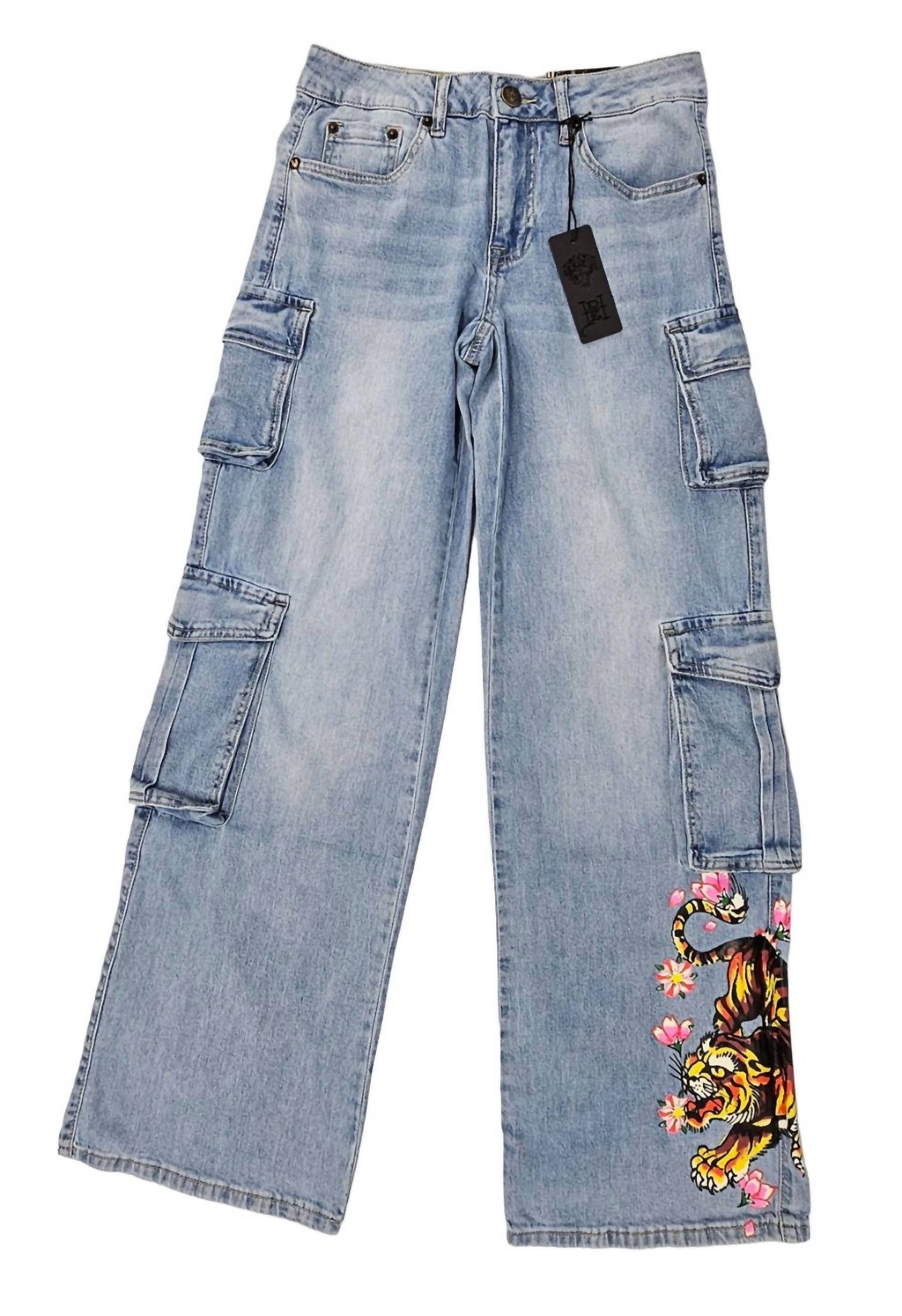 Ed Hardy - Women's Tiger Flowers Cargo Jean
