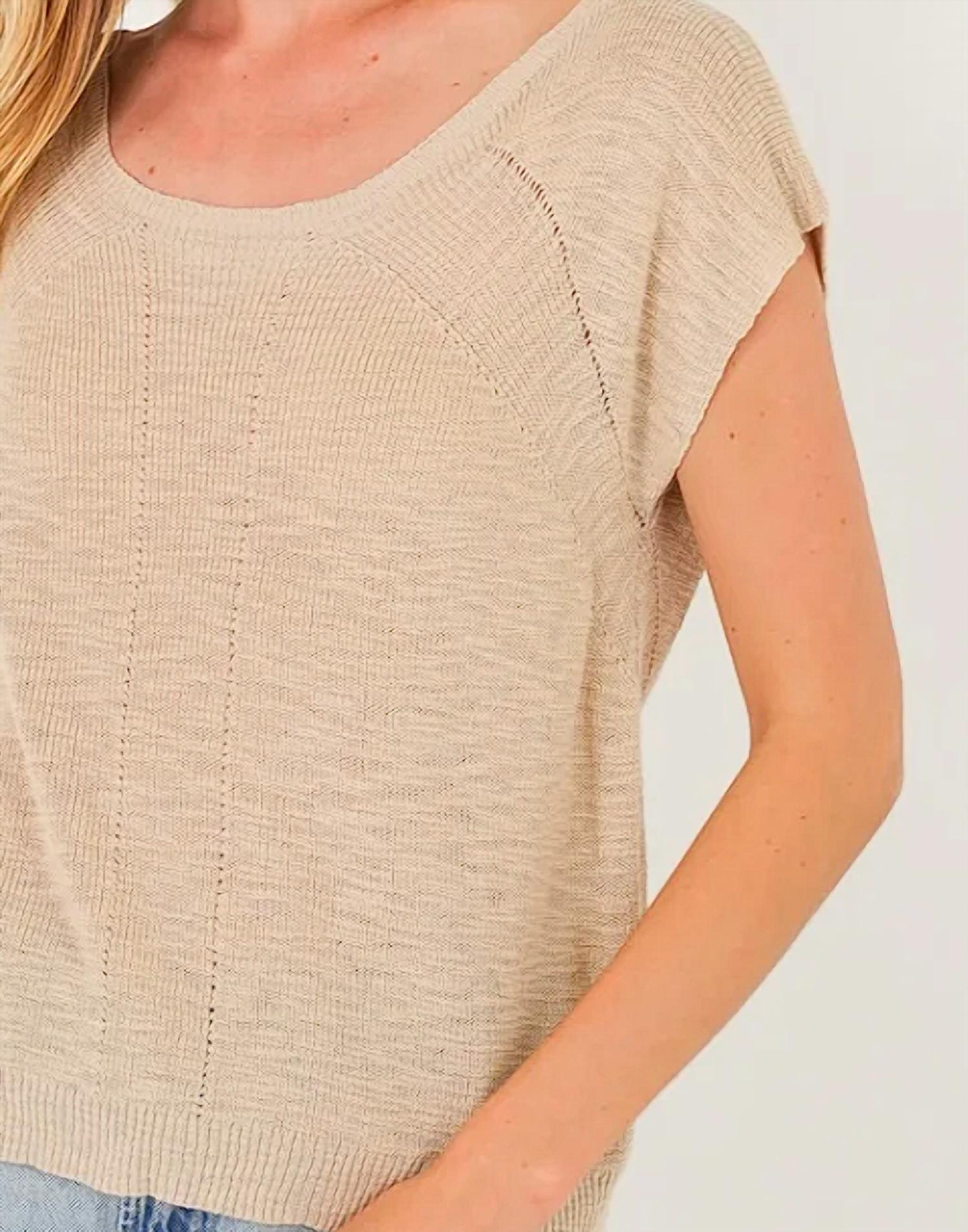 Stitchdrop - Karlie Stitch Cotton Short Sleeve Sweater Top