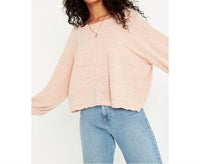 PROJECT SOCIAL T Major Crush V Back Cozy Sweater in rose - women's sweater
