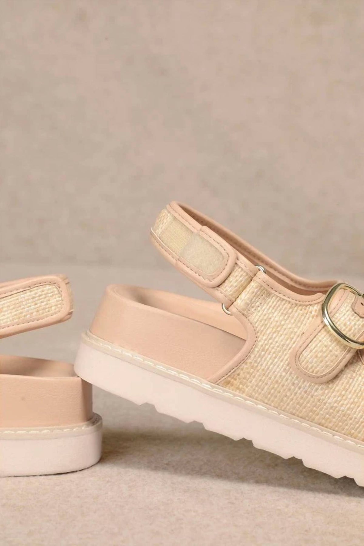 Miim - Women's Hallie Dual Buckle Straw Effect Sandal