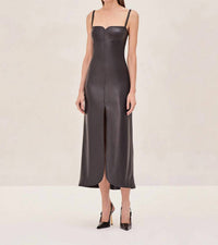 Alexis - Vegan Leather Midi Dress